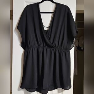Torrid Black Wrap Blouse Women's Size 3XL